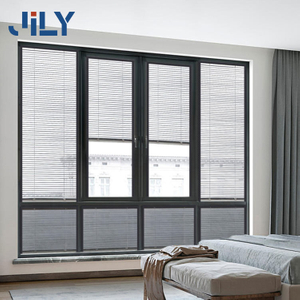 Jily Wholesale Punch-free Integral Built in Blind Double Glass 